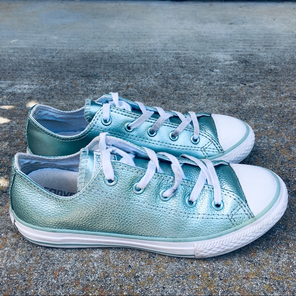 VGC Converse all-star Pebble leather mint green
